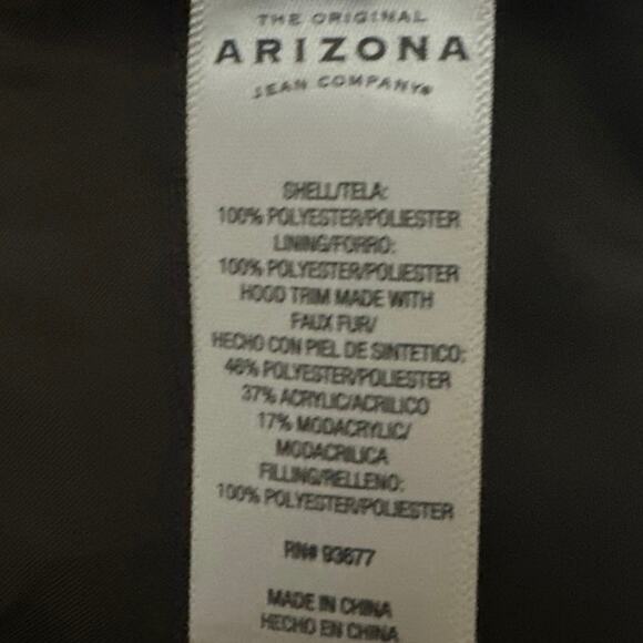 Women’s Puff Vest by Arizona Jean Co. brown with hood size XL zips & Buttons - Picture 6 of 7